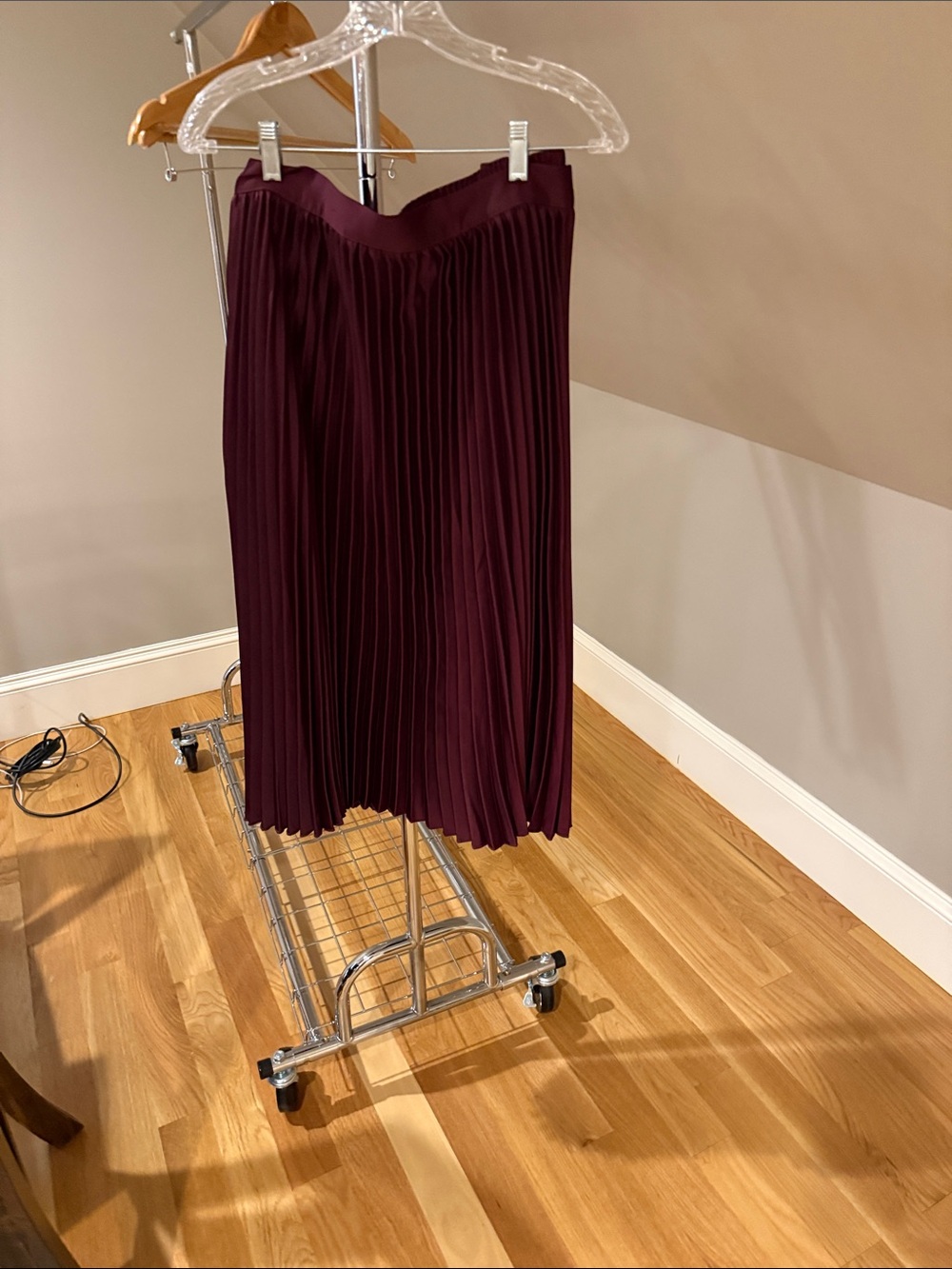 Modcloth Plum-Pleated Midi Skirt